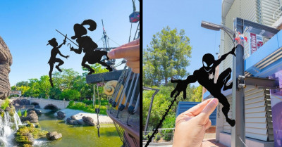 Artist Creates Magical Photo Illusions At Disneyland With Paper Cutout Silhouettes