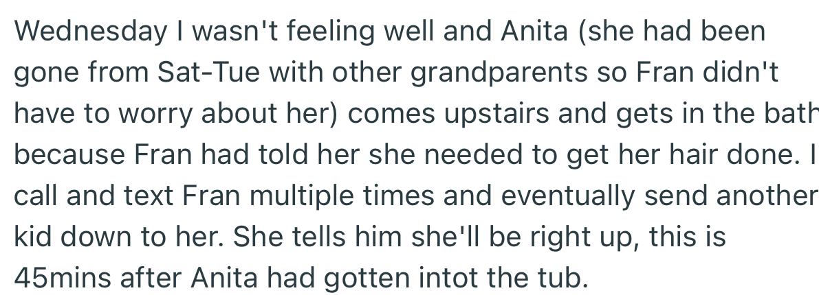 OP got ill and decided to push the care of her niece back to the girl’s mother