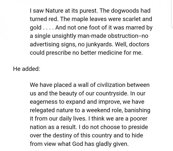 President Johnson's words: