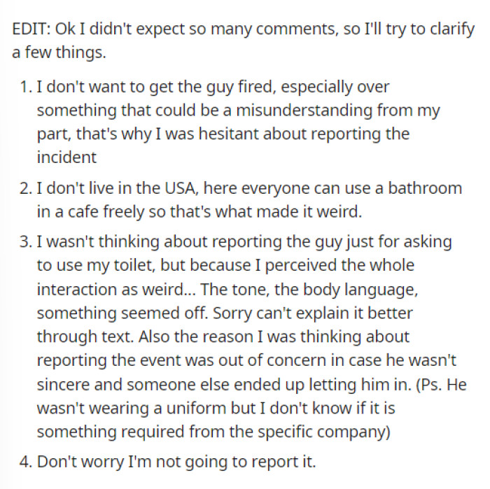 OP then added an edit with a few updates on what they were thinking and why they said the things they said.