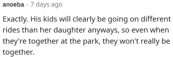 They won't really be together.