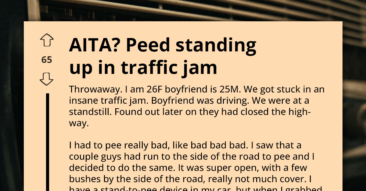 Woman Uses A Pee Funnel During Highway Traffic Jam And Her Boyfriend Loses It