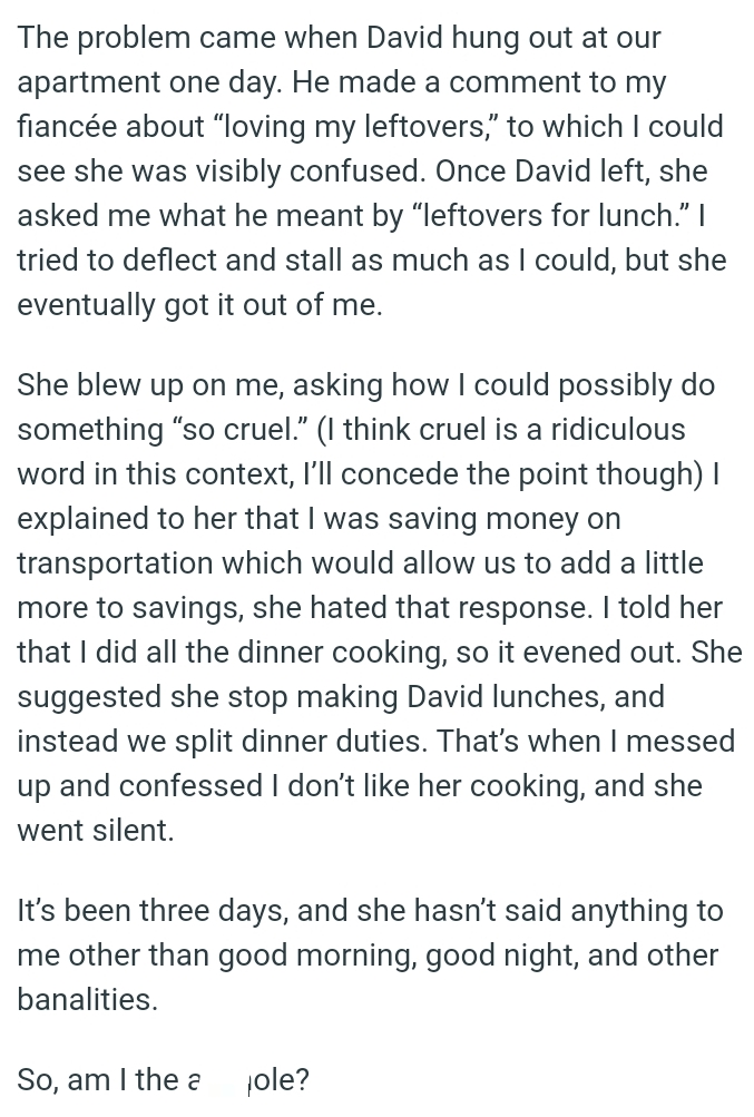 OP was saving money on transportation, which would allow them to add a little more to their savings