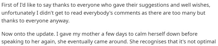 OP starts off his post with a thank you and then continues with the update.