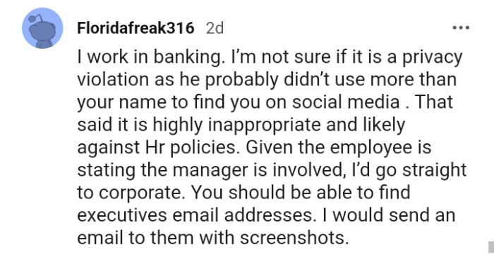 This redditor would go straight to the corporate