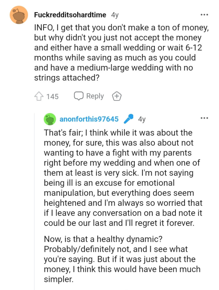 Why didn't the OP just not accept the money?