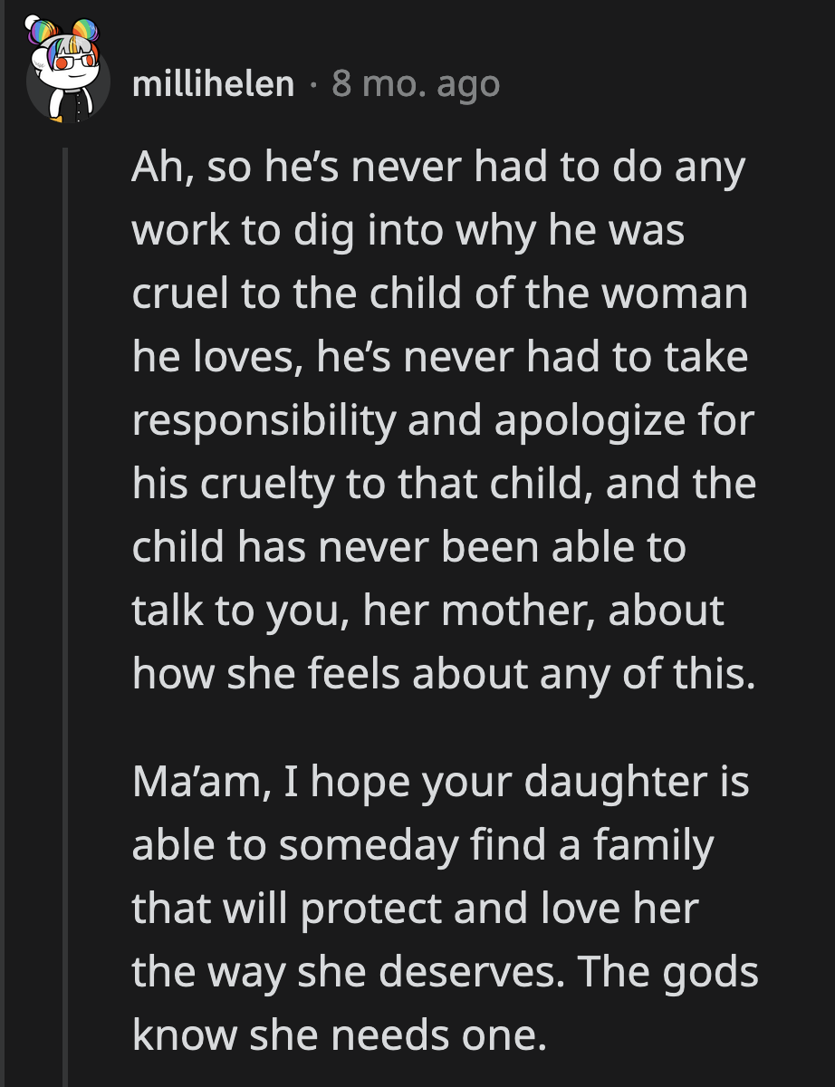 OP failed her daughter. One day, Penelope will move out of the house and never look back.