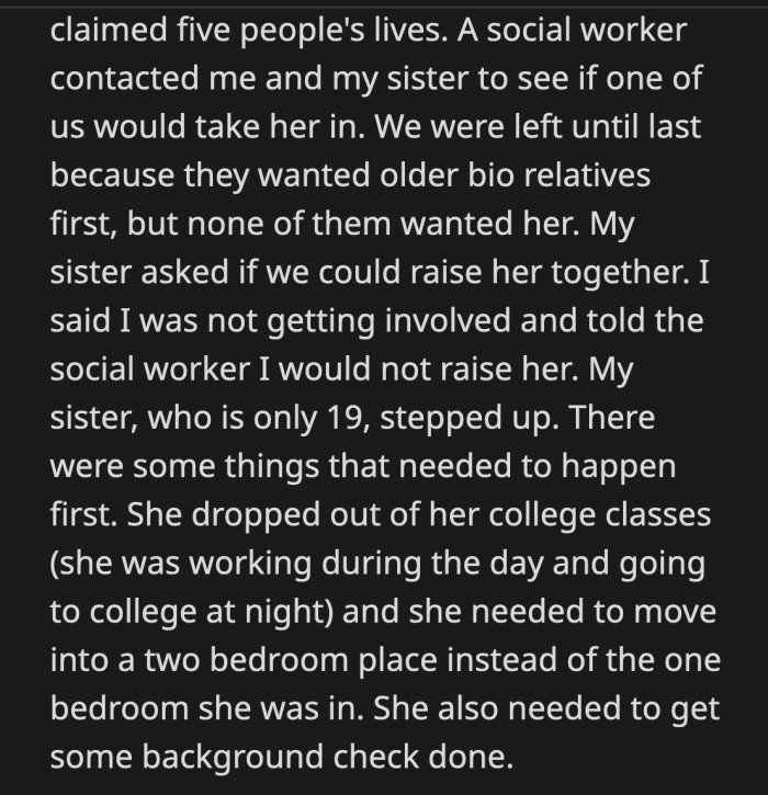 She asked her to open her heart to their little sister even if she still hated their late father. OP's mom was almost relenting but managed to ask for time to think about it.