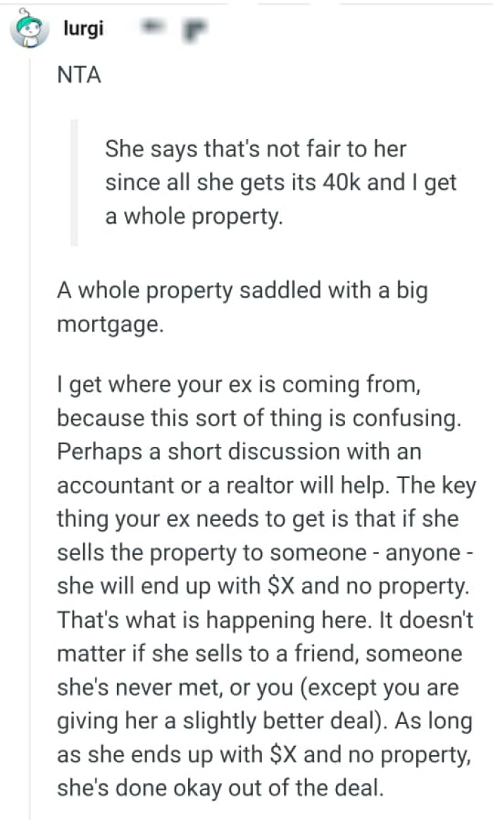 A whole property saddled with a big mortgage