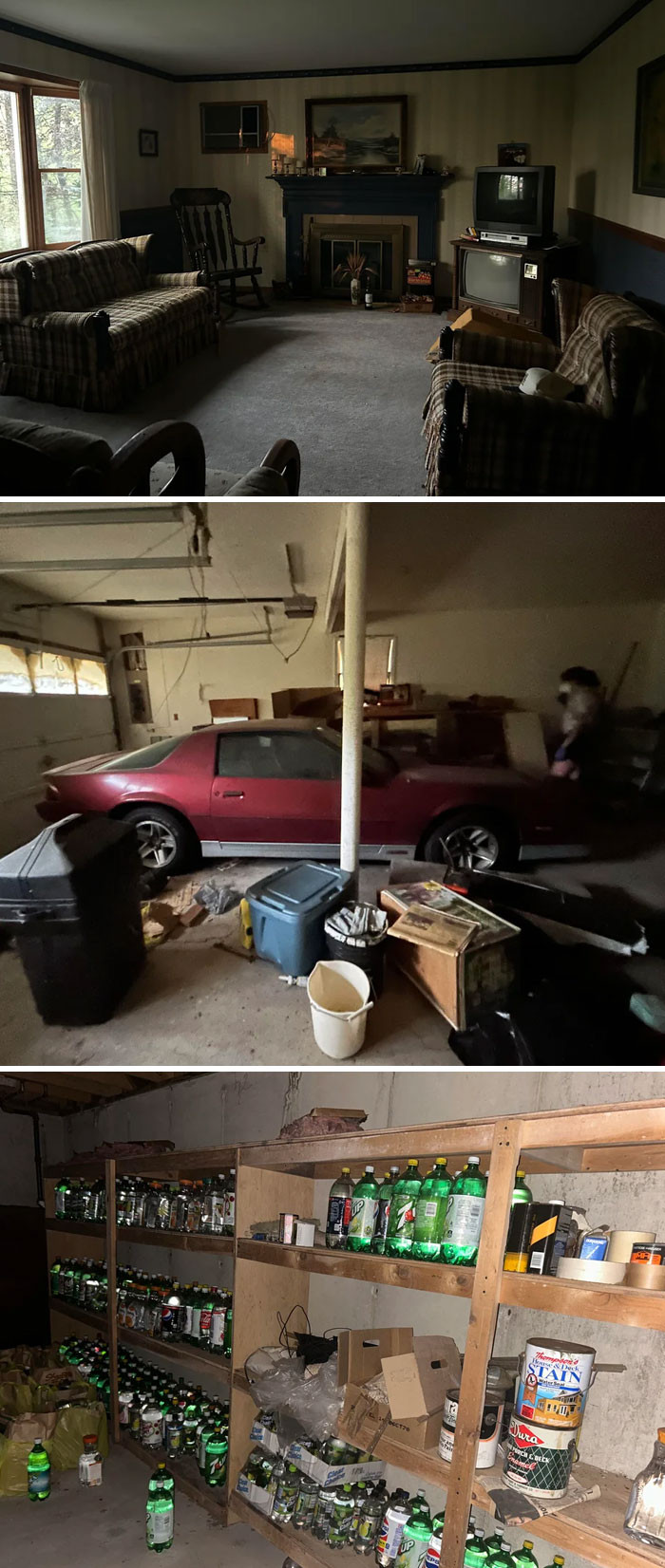"Abandoned Home With Everything Left Behind, Including An Old Camaro"