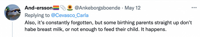 Other parents actually cannot produce milk no matter how hard they try.