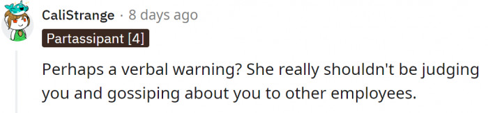 At least a verbal warning.