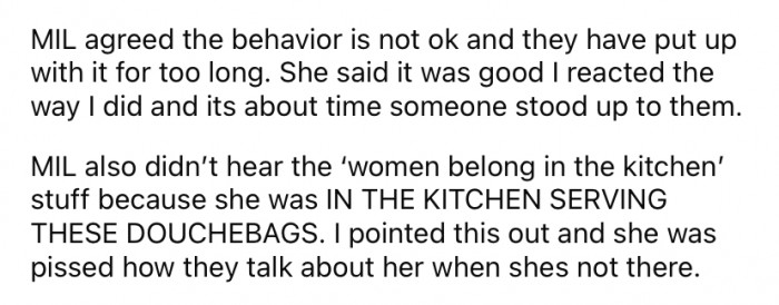 OP's MIL was upset to learn of the comments that had been said behind her back.