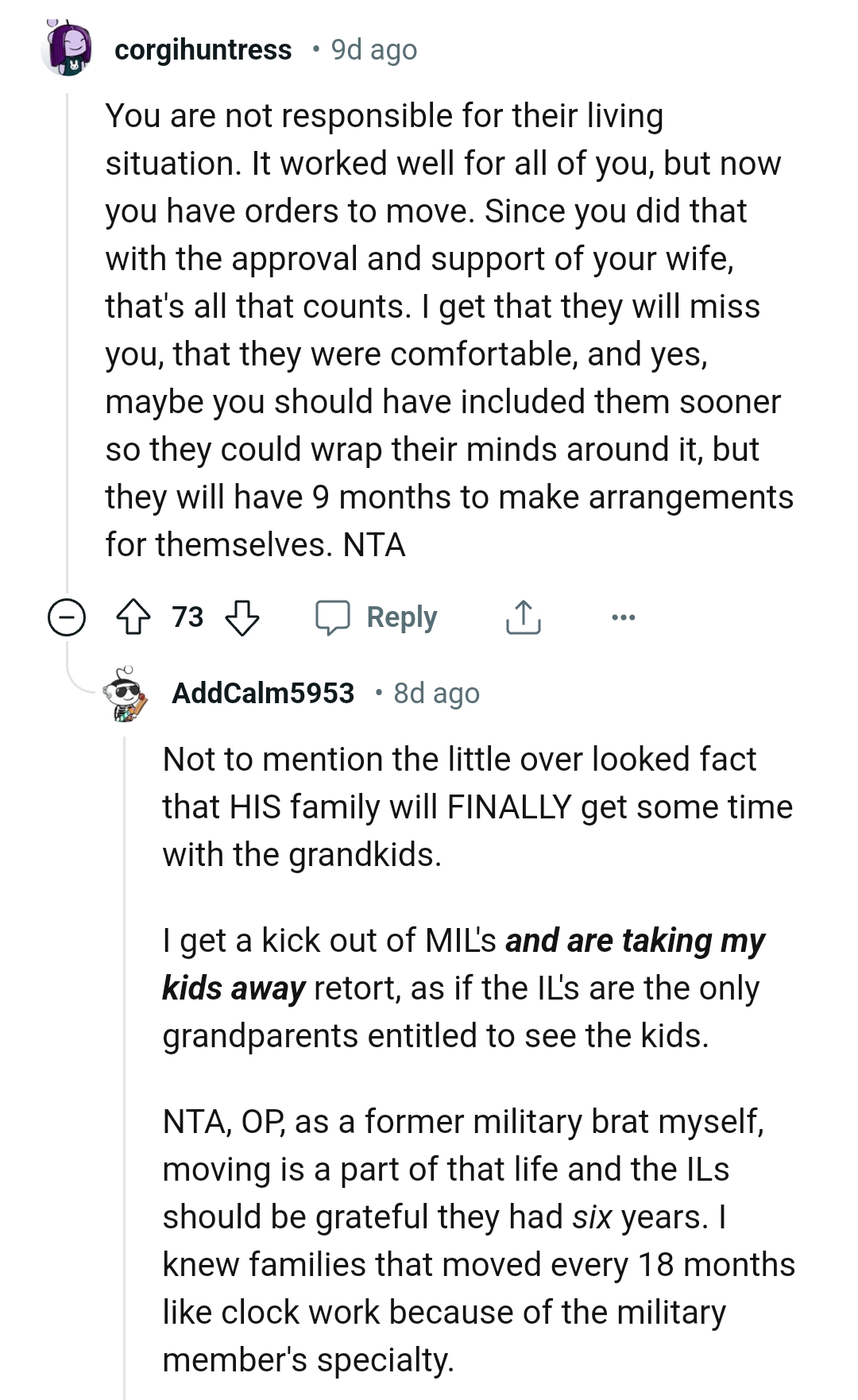 They Have Nine Months to Make Arrangements for Themselves