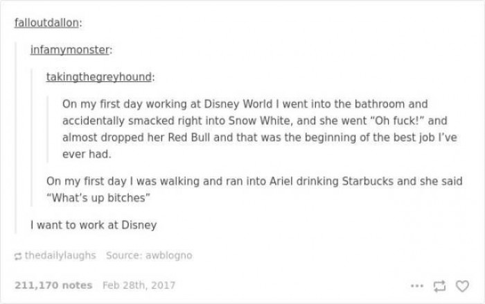 12. Who else wants to work at Disney?