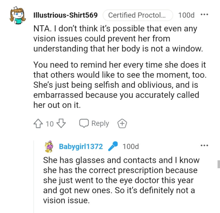 She is just being selfish and oblivious