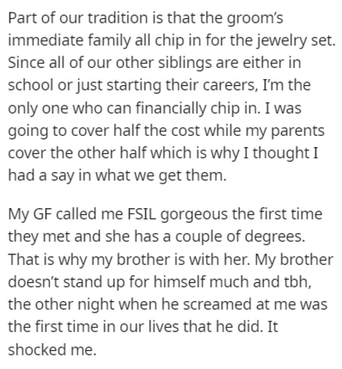 OP Was Supposed to Pay for Half of the Jewelry Set