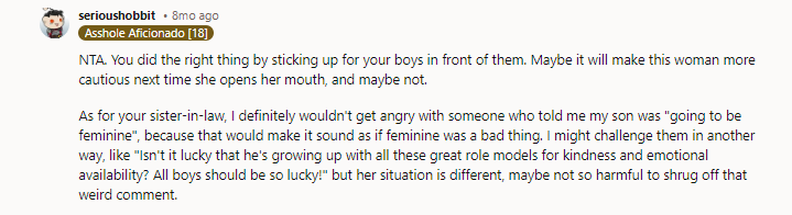 NTA. People need to shut up. Honestly.