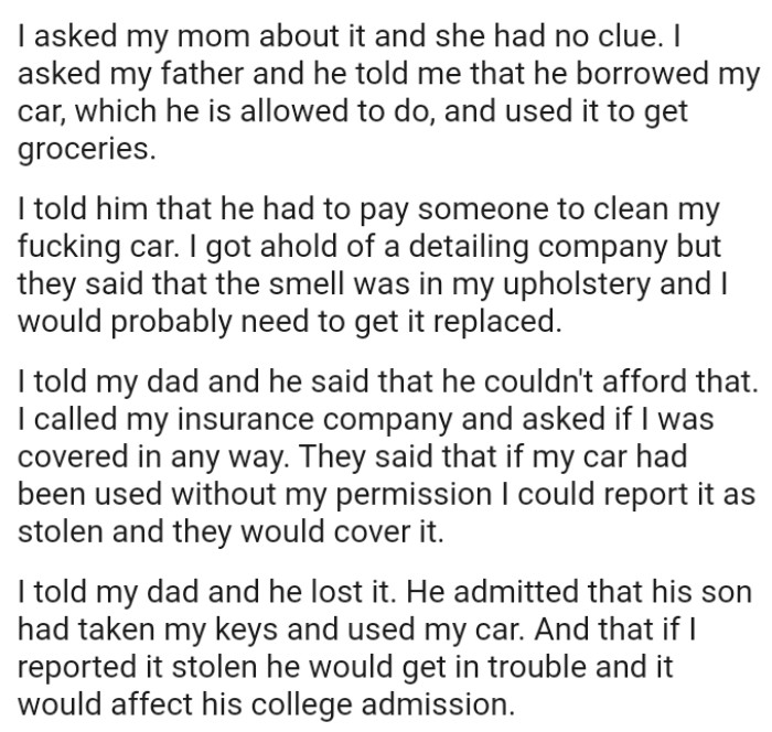 The detailing company said that the smell was in the car's upholstery