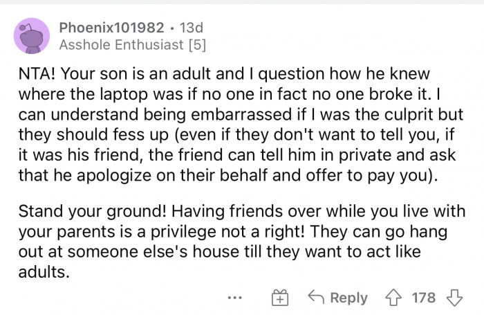 This is an important lesson that she can teach her son and his friends.