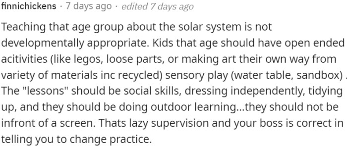 Boss's advice is valid