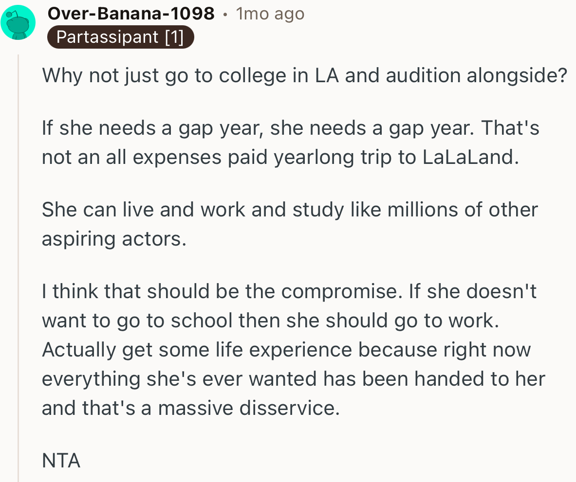 “She Can Live, Work, and Study Like Millions of Other Aspiring Actors.”
