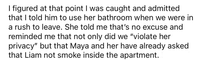 The Redditor realized she had been caught, so she told her roommate the truth.