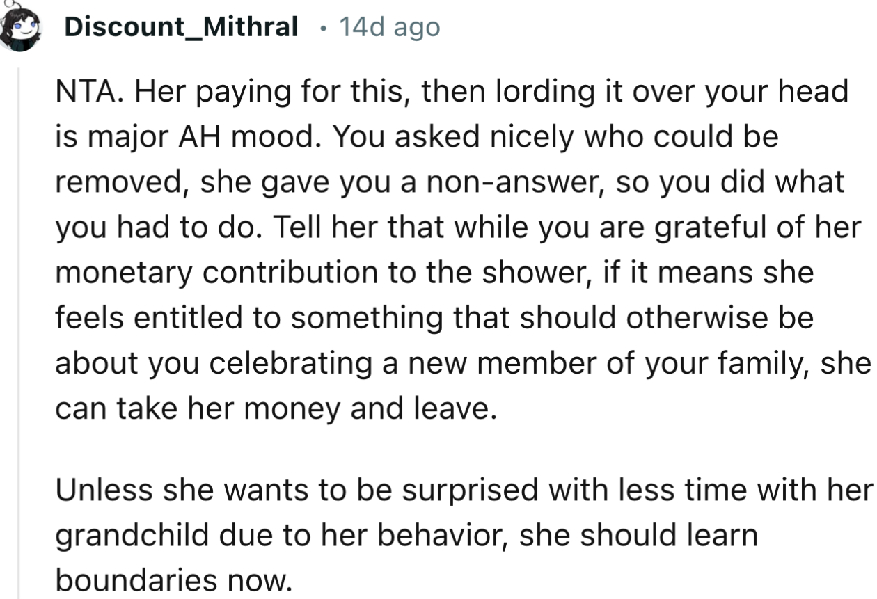 “Unless She Wants to Be Surprised with Less Time with Her Grandchild Due to Her Behavior, She Should Learn Boundaries Now.”