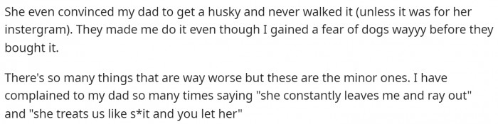 She goes on to provide a few more examples of unacceptable and irresponsible behavior.