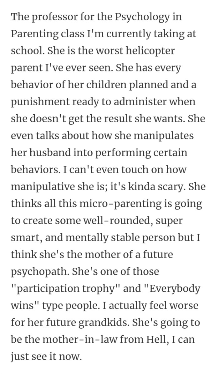 15. Helicopter parent