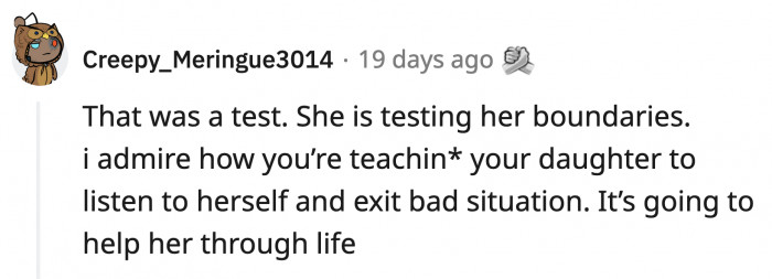 That was a really good lesson to learn: you don't have to sit and be quiet while someone insults you to your face