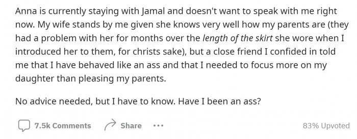 Since the disagreement, Anna has been staying with Jamal and refuses to speak with her father.