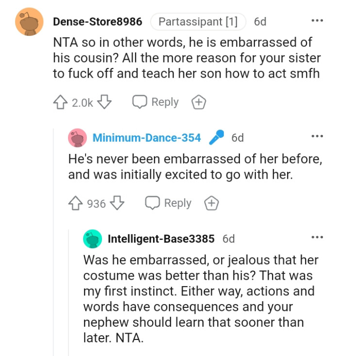 The OP's sister should teach her son how to act