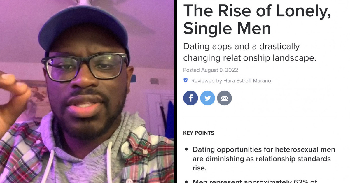A Psychologist Warns Of The Rise Of "Lonely, Single Men," And The Internet Thinks It's Funny