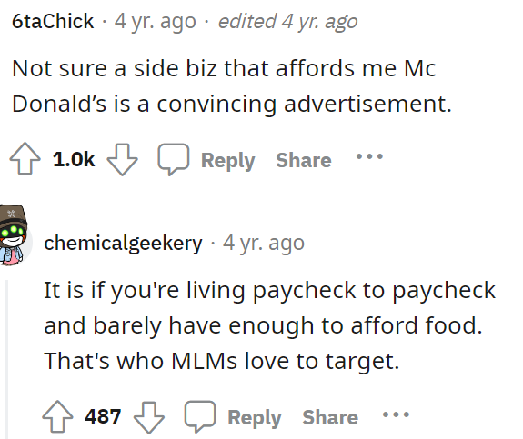 It's sad that they go for people who will look at their post and feel like it will help them, even though they're promoting it in a terrible way.