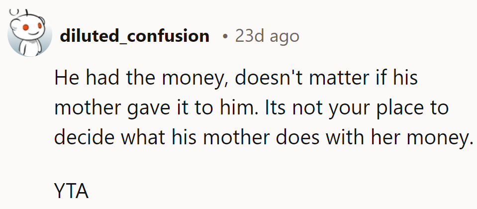 Mom's the new road trip angel. OP's just along for the ride.