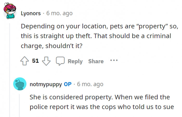 14. It was the cops who recommended they sue