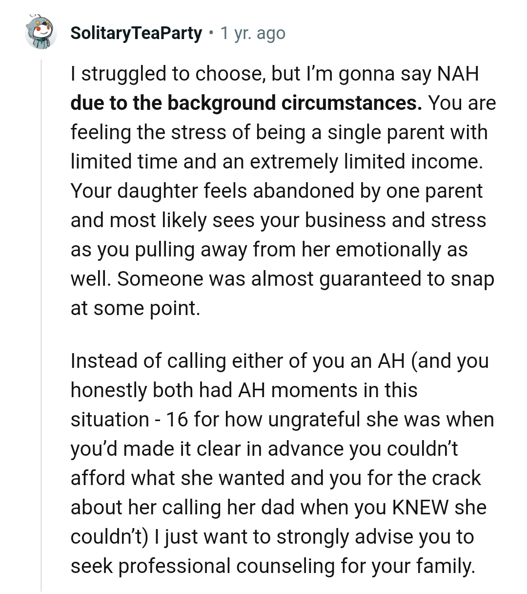 OP's Daughter Feels Abandoned by One Parent