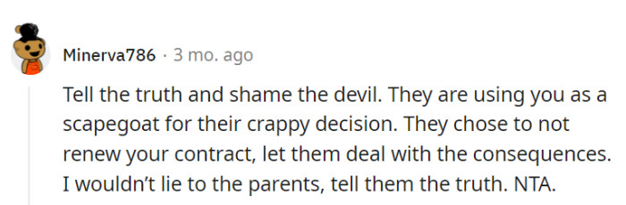 Exactly! OP shouldn't be the sacrificial lamb for the school's poor decisions.