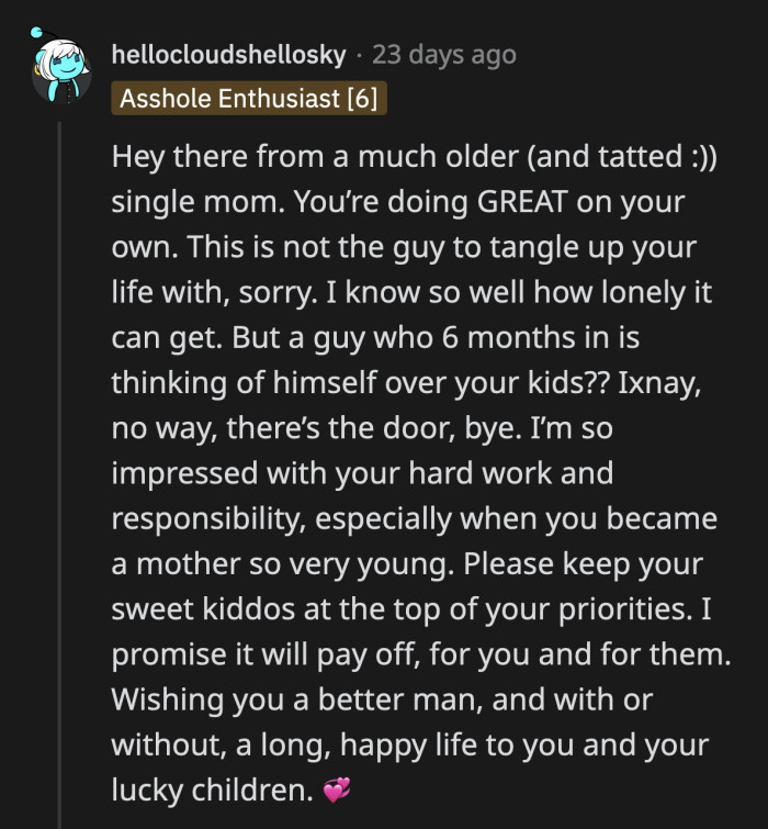 OP has done admirably well for herself given the history that she shared on her post