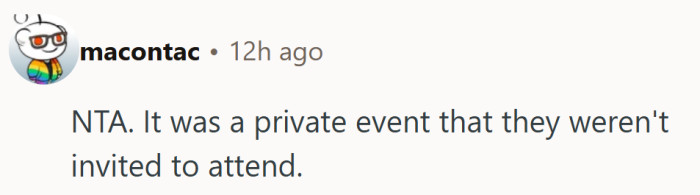 Sometimes the simplest answer really is the best — no invite, no entry.