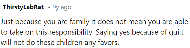 Agreeing out of guilt isn't beneficial for the children.