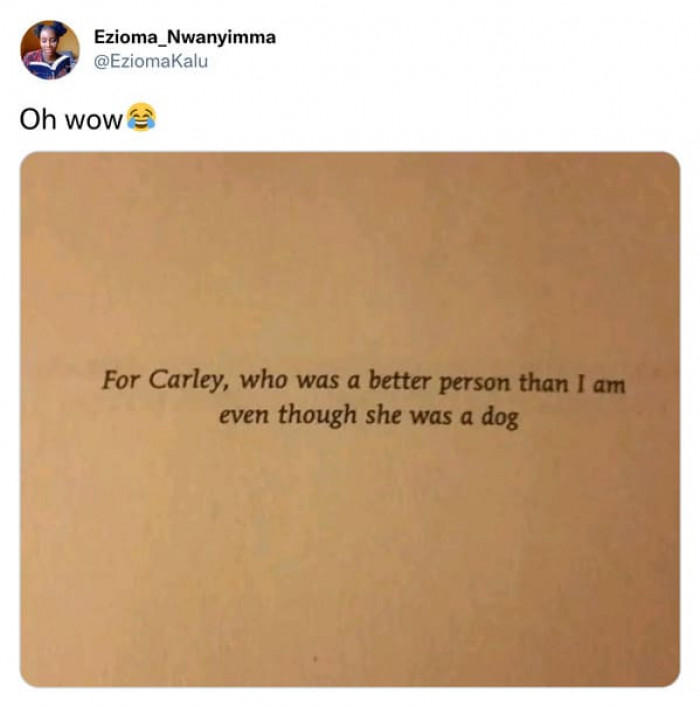 7. Carley, you are the best.