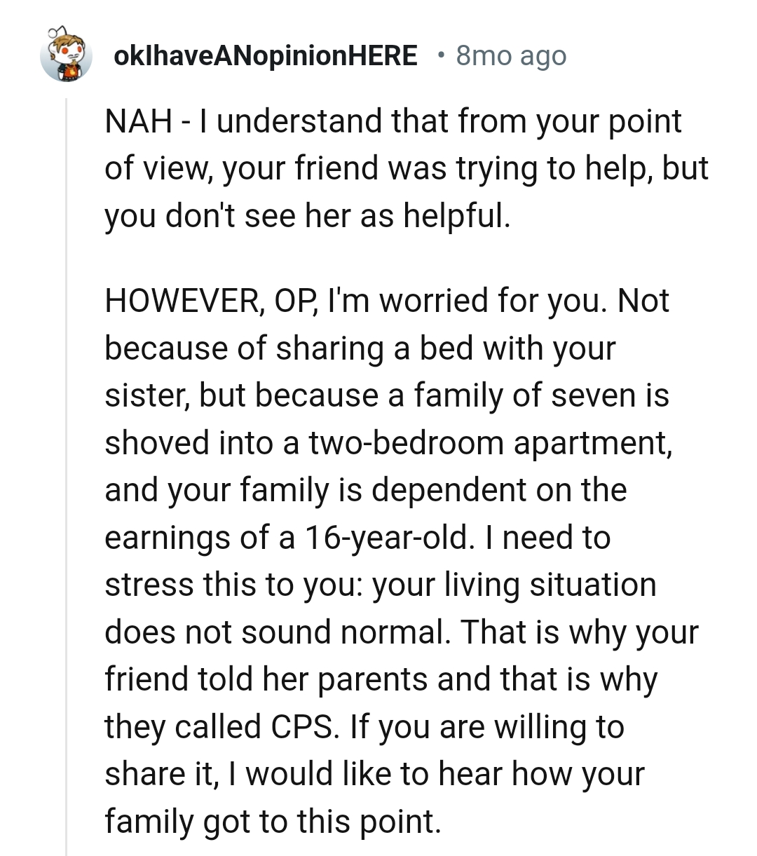 OP's Living Situation Doesn't Sound Normal