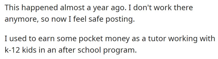 The OP said they don't work there anymore: