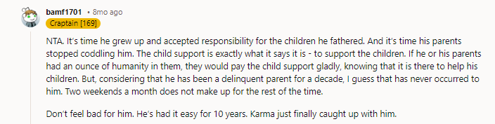 NTA- I beg you not to drop the support. If you can get by without it, put it in a high-yield savings account.