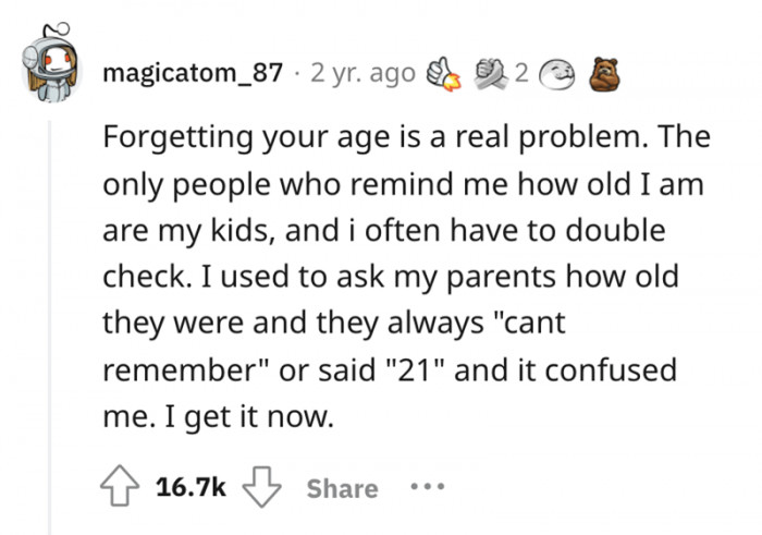 #23 Forgetting age.