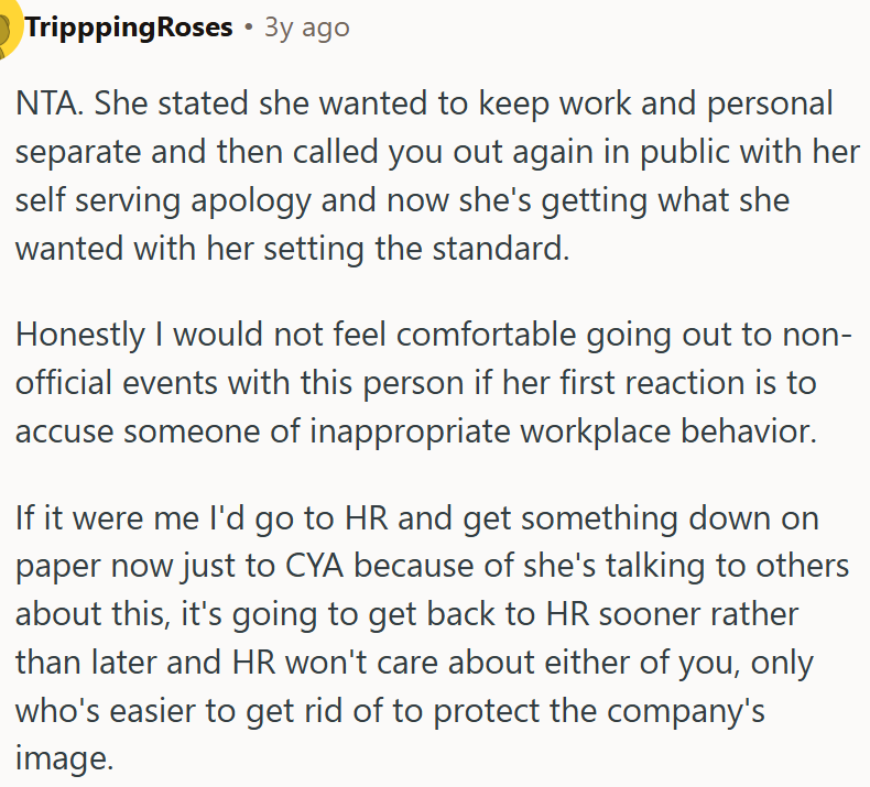 She said she prefers to keep her work and personal life separate.