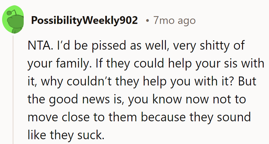 Family favoritism? No thanks. Dodged a proximity bullet there.
