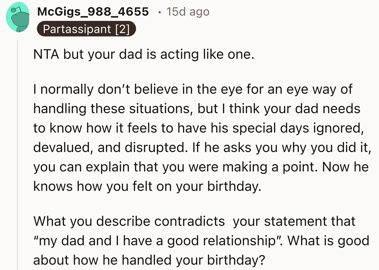 OP's Dad Should Learn How It Feels to Ghost Someone's Birthday